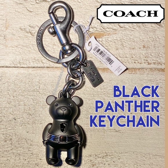 Coach Other - COACH Black Panther MARVEL Keychain Bear Clip NEW